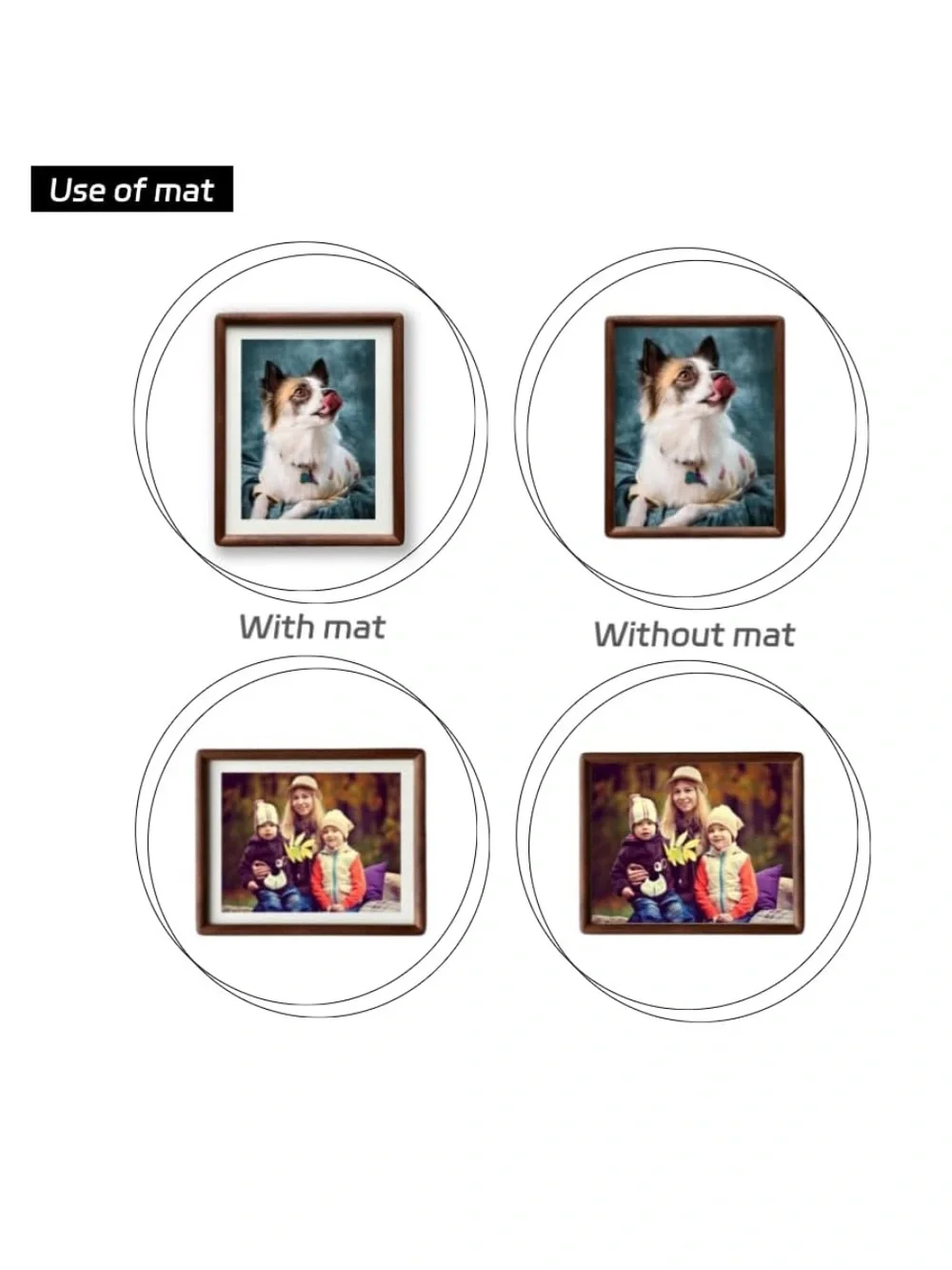 Wood & Glass Picture Frame 8x10” for Wall or Tabletop WALNUT